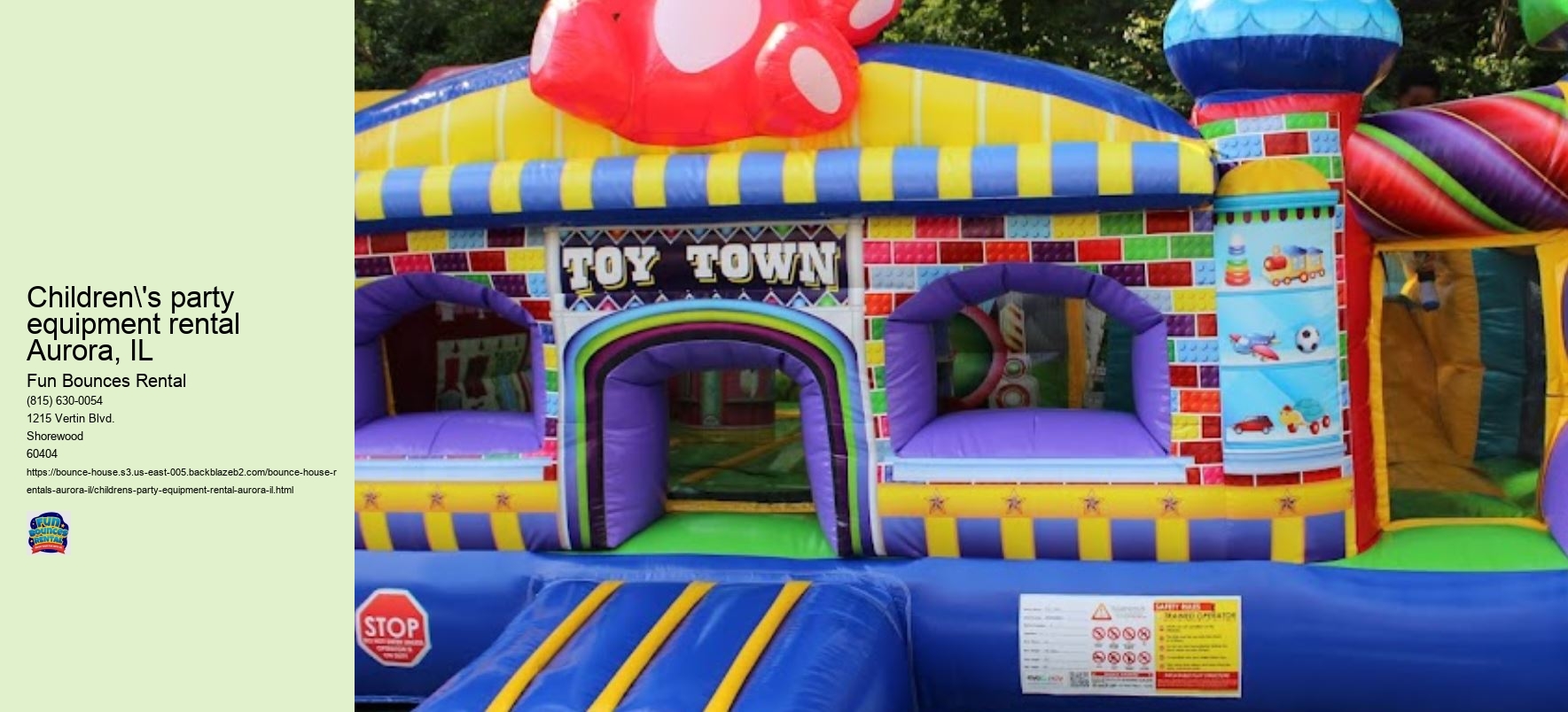 Children's party equipment rental Aurora, IL
